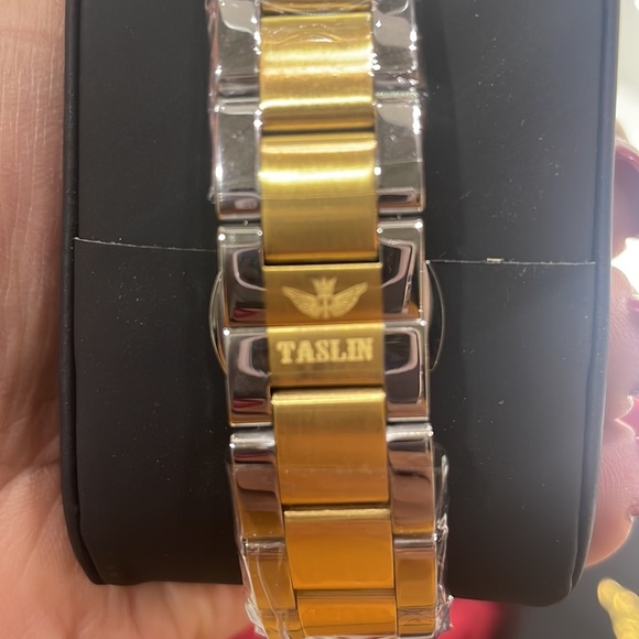 Taslin Silver Gold Watch Men Gift Christmas Timepiece - Picture 3 of 5